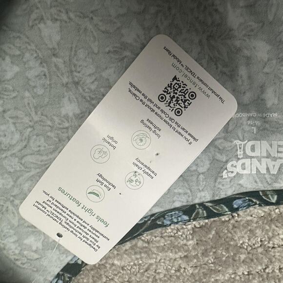 Lands End Dress Womens Large Green Floral V Neck Knot Twist Front Outdoor Casual - Picture 7 of 16